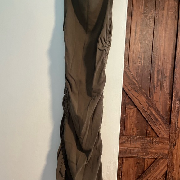 Good American Ruched Tank Mini Dress Olive - Picture 5 of 5